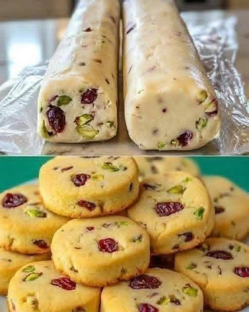 Pistachio & Cranberry Slice Cookies
