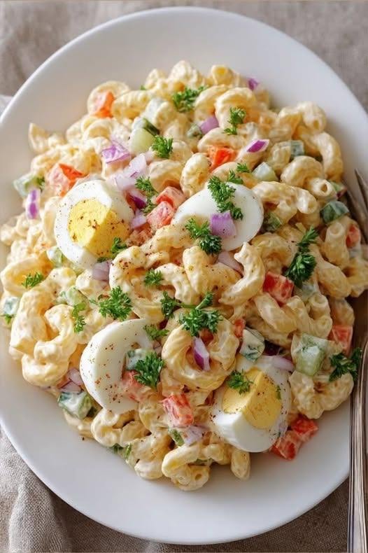 Creamy Macaroni Salad with Eggs